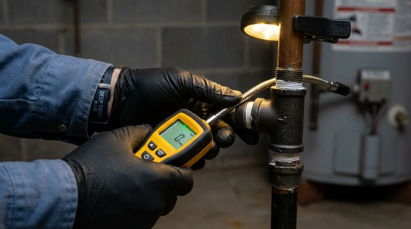 Gas leak detection with electronic sniffer by Johns Plumbing LLC in North Baltimore