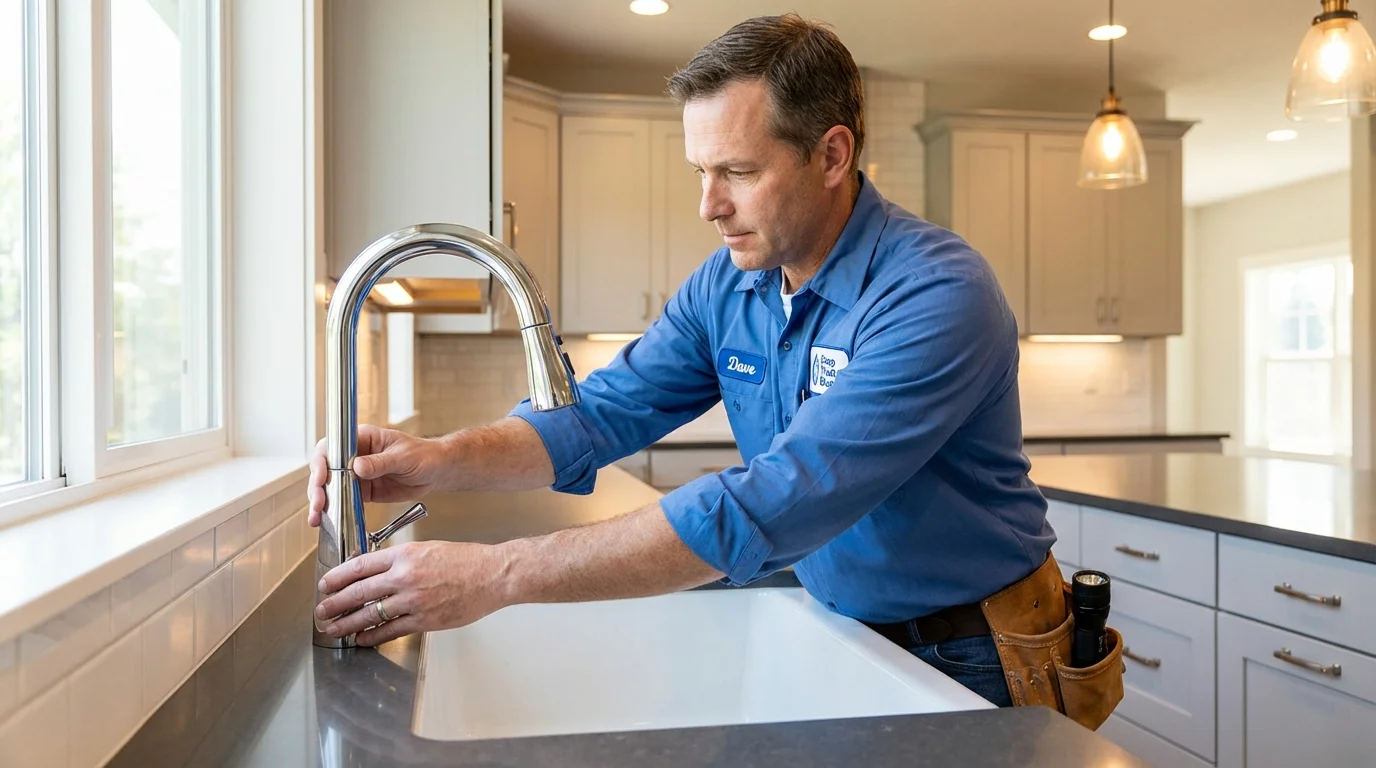 Kitchen faucet installation by Johns Plumbing LLC in North Baltimore